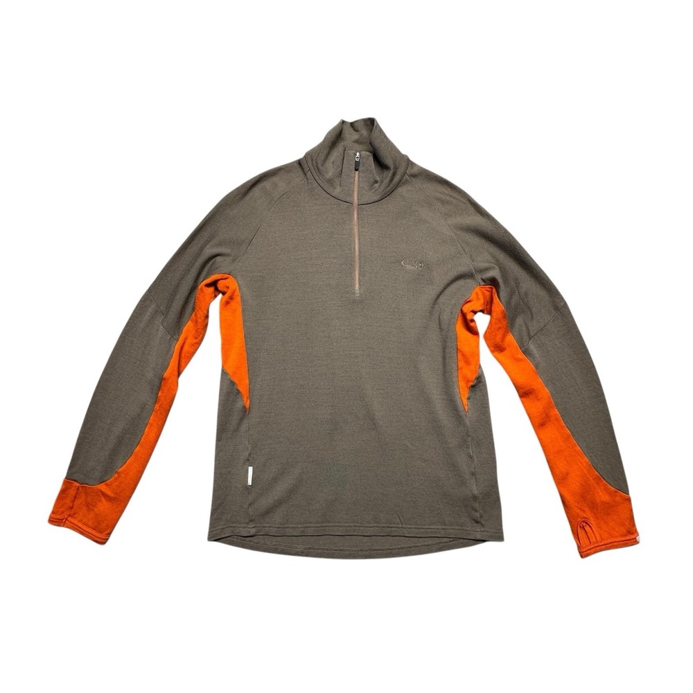 Icebreaker 260 Merino Wool 1/4‎ Zip Shirt Mens M Pullover Thumbholes Body Fit